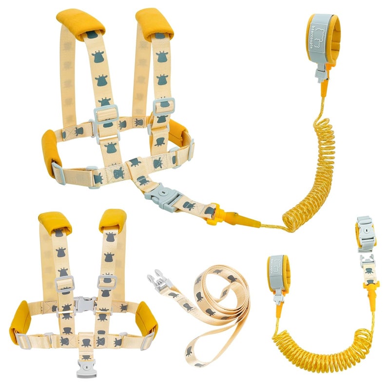 bearcouple Toddler Leashes + Anti Lost Wrist Link for Kids, 4 in 1 Kid Harness Backpack Leash for Girls Boys, Reflective Kids Anti Lost Leash Cute Baby Harness Belt Strap Foldable Child Safety Leash for Park/Zoo - Image 1